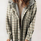 🔥50% OFF🔥Women's Fall Thickened Flannel Long Sleeve Plaid Jacket Coat With Hood