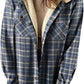 🔥50% OFF🔥Women's Fall Thickened Flannel Long Sleeve Plaid Jacket Coat With Hood