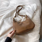 Women's Classic Solid Color Zipper Shoulder Bag
