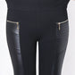 🏆FAUX LEATHER PANTS WITH CONTRASTING TRIM AND ZIP
