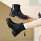 Women's Fashion Versatile Sock-style Low-heel Boots