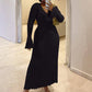 🔥Hot Sale🔥Crew Neck & V-Neck Sleeved Knit Midi Dress