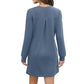 🔥50%OFF Christmas Sale🔥Women’s Solid Round-Neck Long-Sleeve Dresses with Pockets