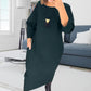 🔥Hot Sale-50% Off🎁Women's Solid Color Pocket Round Neck Long Sleeve Dress