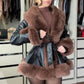 💫Heavy Workmanship💖Women's Faux-Leather Coat with Faux-Fur Collar