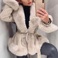 💫Heavy Workmanship💖Women's Faux-Leather Coat with Faux-Fur Collar