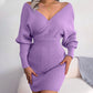 Sexy Knit Mini Dress with Batwing Long Sleeves