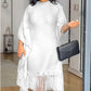 🌹Hot Sale 49% Off🌹Women's Plus Size Sequin Fringe Midi Dress with Batwing Sleeves