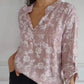 💗2025 New Arrival Pre-Sale🌸 Women's Floral Print Long Sleeve Blouse with Sequin Pocket