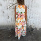 🔥Last Day Promotion-49%OFF🏝️Women's Leaves Pattern V-Neck Sleeveless Floor-Length Dress