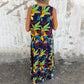 🔥Last Day Promotion-49%OFF🏝️Women's Leaves Pattern V-Neck Sleeveless Floor-Length Dress