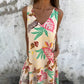🔥Last Day Promotion-49%OFF🏝️Women's Leaves Pattern V-Neck Sleeveless Floor-Length Dress
