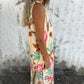 🔥Last Day Promotion-49%OFF🏝️Women's Leaves Pattern V-Neck Sleeveless Floor-Length Dress