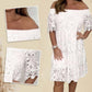 🔥2025 New Collection😍Lace Hollow Patchwork Strapless Dress For Women