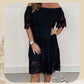 🔥2025 New Collection😍Lace Hollow Patchwork Strapless Dress For Women