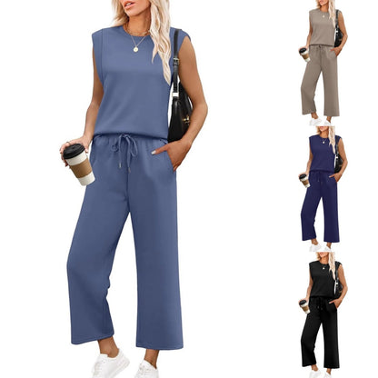 💕2025 Hot Sale 49% OFF🔥2025 New Women's  Sleeveless Top & Wide-Leg Pants 2-Piece Set