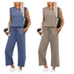 💕2025 Hot Sale 49% OFF🔥2025 New Women's  Sleeveless Top & Wide-Leg Pants 2-Piece Set