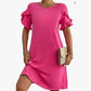 Women’s Solid A-Line Ruffled Short Sleeves Dress