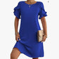 Women’s Solid A-Line Ruffled Short Sleeves Dress