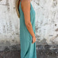 Women's Casual Loose Cotton-Linen Blend Jumpsuit with Pockets and Adjustable Straps