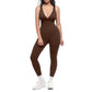 🌟50K+ SOLD!🌷High-Stretch V-Neck Jumpsuit – All-day ease for fitness & beyond. Breathable, flexible & effortlessly chic. Your go-to for movement. 🧘‍♀️💫