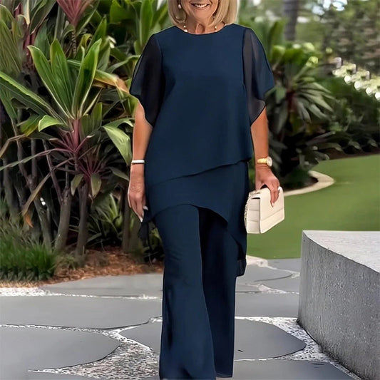 💖2026 Summer Sale 50% OFF💖Charming Irregular Top & Wide Leg Pants Set✨Comfortable, elegant & perfect for spring 🌸
