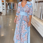 💕Summer 2026 Trend 📢50% OFF!!💃Women’s Elegant Floral Drawstring Long Dress