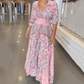 💕Summer 2026 Trend 📢50% OFF!!💃Women’s Elegant Floral Drawstring Long Dress