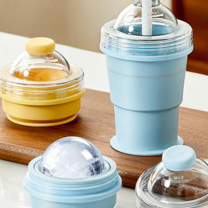 🥤 Save 50%! 🧊 2‑in‑1 Silicone Ice Cup – XL ice balls, straw & BPA‑free ✨