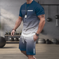🏖️Summer Cool Deal: ONLY ￡14.99!!😎Men's Gradient Color T-Shirt & Shorts Set