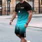 🏖️Summer Cool Deal: ONLY ￡14.99!!😎Men's Gradient Color T-Shirt & Shorts Set