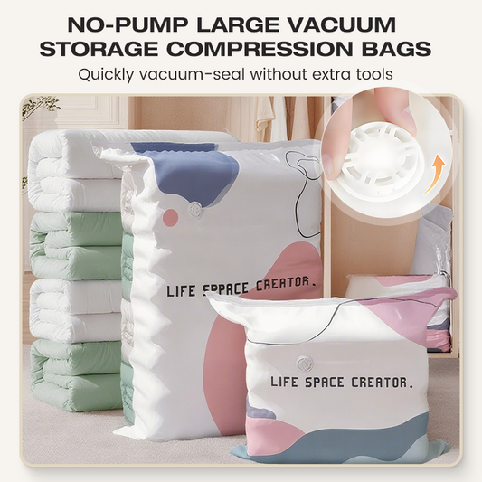 🥳2026 HOT SALE🥳 50% OFF! 💞No‑Pump Vacuum Storage Bags – Press & seal, no pump needed. Saves 80% space, keeps clothes dry & dust‑free. Perfect for bulky bedding & off‑season gear. 🛏️🗄️