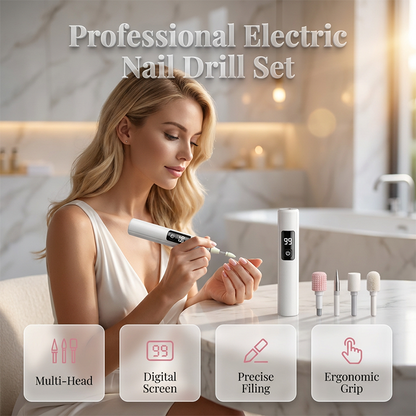 🥳Last Day Promotion - Only £8.99 !💅✨Professional Electric Nail Polisher – Smooths thick nails, 99-speed display. Multiple heads for shaping & buffing. Salon at home! 🌟💎