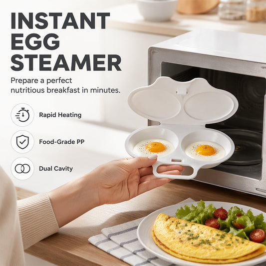 🥳2026 HOT SALE🥳💞50K+ SOLD! 🥗🎁 50% OFF! Microwave Egg Poacher – From £3.99! Dual‑cavity, non‑stick & easy clean. Healthier than frying – stock up & save! 🏠✅