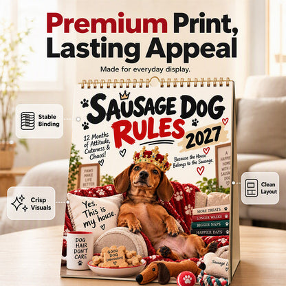 📢📢50% OFF !! ⏰💞50K+ SOLD! 🌸 50% OFF NOW! 🌸2027 Playful Dachshund Calendar