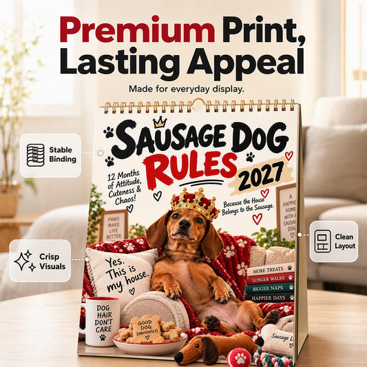 📢📢50% OFF !! ⏰💞50K+ SOLD! 🌸 50% OFF NOW! 🌸2027 Playful Dachshund Calendar