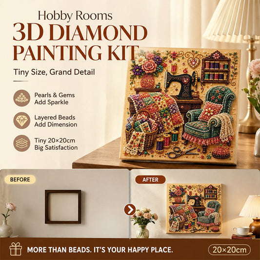 ✨ Cozy Hobby Rooms 3D Diamond Painting Kit