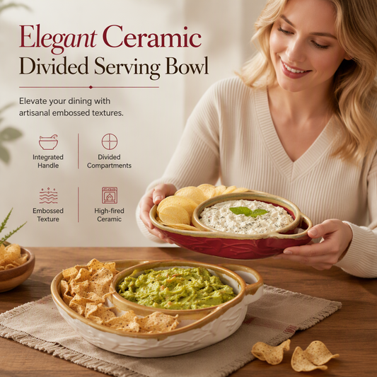 🖤🔥 Black Friday Hot Sale! 🎉 50K+ Sold! 🤩🍽️ Retro Ceramic Divided Baking Dish with Single Handle ✨🏡💖