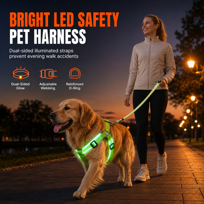 🔥50% OFF!!📢🐕 LED Light-Up Dog Harness – Stay More Visible on Evening Walks & Keep Your Pup Comfortable ✨