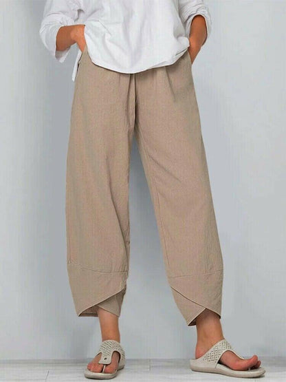 ✨Vintage Asymmetrical Elastic Waist Pockets Pants - Free Shipping