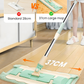 🏆Flat Mop with Stainless Steel Handle with Reusable Washable Mop Cloths
