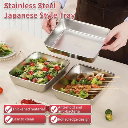 💥Clearance Sale🔥Stainless Steel Square Plate（With Lid）