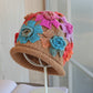 🎀Gradient Colored Flower Handmade Knitted Pile Hat