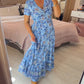 🔥Hot Sale - 48% OFF💃 Floral casual print V-neck shirred waist long dress