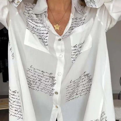 🎁Hot Sale 49% OFF💖Letter Print Fashion Lapel Shirt